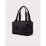 Medium Dagne Dover Landon Carryall bag showing structured design, top handles, and spacious interior in a neutral color.