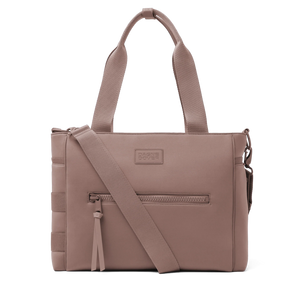Dagne Dover Wade diaper tote bag in Dune color with multiple compartments, stylish and functional for parents on the go.