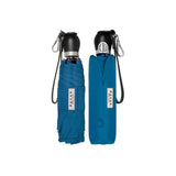 Fuchsia pink Davek The Commuter Umbrella open with sturdy black handle and frame, designed for durable rain protection.