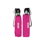 Fuchsia pink Davek The Commuter Umbrella open with curved handle and sturdy frame, designed for urban commuting.