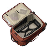 Black Eagle Creek Gear Warrior XE 2-wheel convertible carry-on luggage with sturdy handle and wheels, designed for travel durability.