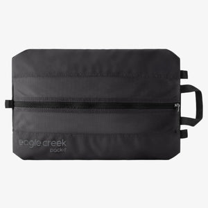 Eagle Creek Pack-It Reveal Shoe Sack with transparent design, fabric handle, and spacious interior for organizing shoes during travel.