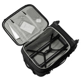 Black Eagle Creek Gear Warrior XE 4-wheel carry-on luggage with sturdy handles and four spinner wheels for easy travel.