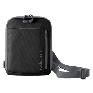 Black Eagle Creek Stash RFID crossbody bag with multiple compartments and adjustable strap, designed for secure everyday carrying.