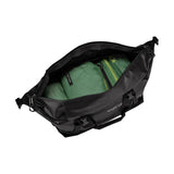 Eagle Creek Migrate 60L Duffel bag in black with sturdy handles and zipper closure, designed for travel and outdoor adventures.