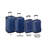 Eagle Creek Expanse 2-Wheel 21.25-inch black convertible international carry-on luggage with sturdy wheels and compact design.