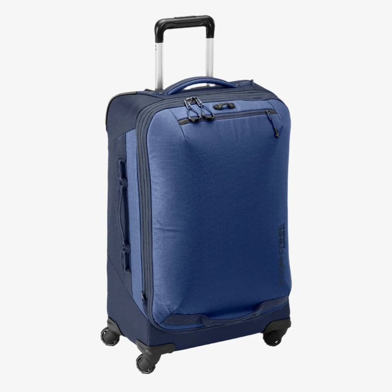 Eagle Creek Expanse 4-Wheel 26-inch 60L black travel suitcase with spinner wheels and durable fabric.