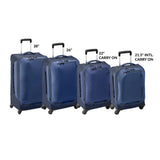 Midnight black Eagle Creek Expanse 4-wheel 26-inch 60L travel suitcase with sturdy wheels and expandable design.