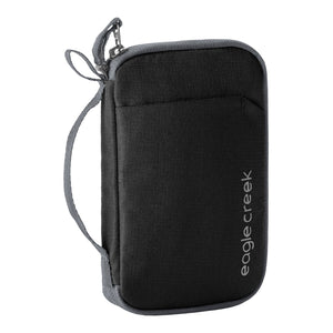 Black Eagle Creek Stash RFID passport wallet with multiple compartments and secure card slots for travel organization.