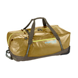 Eagle Creek Migrate Wheeled Duffel 130L in black, showing large capacity, durable wheels, and sturdy handle for travel storage.