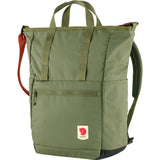 Fjallraven High Coast Totepack in black, shown from the front with adjustable shoulder straps and a spacious main compartment.