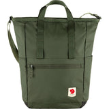 Fjallraven High Coast Totepack backpack in grey with adjustable straps and front zip pocket, suitable for everyday use.