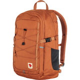 Fjallraven Skule 28 backpack in green with adjustable straps and multiple compartments, suitable for everyday use and outdoor activities.