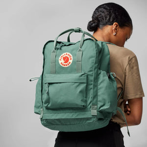 Fjallraven Kanken Outlong backpack in durable fabric with adjustable straps and a spacious main compartment.