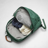 Fjallraven Raven 28 backpack in black with adjustable shoulder straps and multiple compartments, designed for outdoor use.