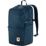 Fjallraven High Coast Backpack 24 in gray, showing its sleek design, top handle, and adjustable shoulder straps.