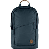 Fjallraven Raven 20 backpack in dark color with front pocket and adjustable straps, designed for outdoor and daily use.