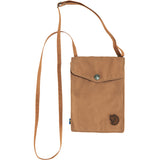 Black Fjallraven Pocket Bag crossbody bag with adjustable strap and minimalist design, shown on a plain background.