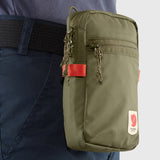 Fjallraven High Coast Pocket crossbody bag in Rowan Red with adjustable strap and compact design for everyday use.