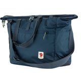 Fjallraven High Coast Tote 30 in black, a spacious canvas tote bag with leather handles and minimalist design.