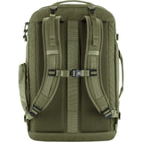Fjallraven Farden Carry-on Pack travel backpack with multiple compartments and adjustable straps, black color, front view.