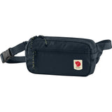 Green Fjallraven High Coast Hip Pack, a compact waist pack with adjustable strap and multiple compartments, ideal for outdoor use.