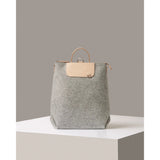 Graf Lantz Bedford Merino Wool Backpack in granite color, featuring a stylish and durable design with leather accents.