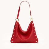 Black Hammitt Kyle Lrg handbag with brushed gold hardware, featuring sleek design and structured leather construction.