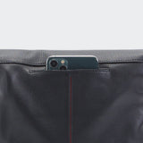 Hammitt VIP Med black leather handbag with silver hardware and top handles, stylishly displayed against a neutral background.