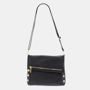 Hammitt VIP Med black leather tote bag with silver hardware and spacious interior, stylish and versatile for everyday use.