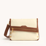 Hammitt VIP Med leather handbag with silver hardware and adjustable strap, showcasing its sleek, stylish design.