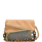Hammitt Dillon Sml handbag in chocolate diamond suede with antique gold hardware, featuring a compact, stylish design.