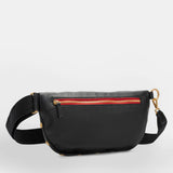 Hammitt Charles Crossbody Large bag with adjustable strap, black leather exterior and silver hardware for stylish everyday use.