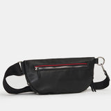 Hammitt Charles Crossbody Med bag in black leather with silver hardware, featuring adjustable strap and sleek design.