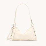 Black Hammitt Kyle SML crossbody bag with brushed gold accents, featuring a compact design and adjustable strap.