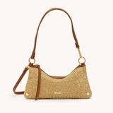 Black Hammitt Kyle SML crossbody bag with brushed gold hardware, featuring a sleek compact design and adjustable strap.