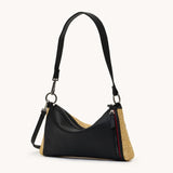 Black Hammitt Kyle SML crossbody bag with brushed gold hardware, stylish and compact for everyday use.