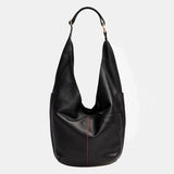 Hammitt Tom Zip large crossbody bag in black leather with silver hardware and adjustable strap.