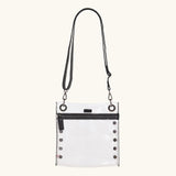 Black Hammitt Tony Med crossbody bag with gunmetal hardware, featuring sleek design and adjustable strap.