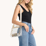 Black Hammitt Tony Med crossbody bag with gunmetal hardware, featuring sleek design and adjustable strap for versatile wear.