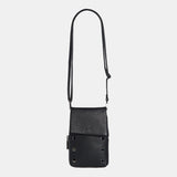 Black Hammitt VIP Mobile purse with sleek design and gold hardware, showcasing its compact and stylish accessory.