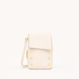 Black Hammitt VIP Mobile purse with brushed gold accents and a red zipper, designed for style and functionality.