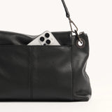 Black Hammitt VIP Grand purse with gunmetal hardware, featuring sleek design and compact size for stylish everyday use.