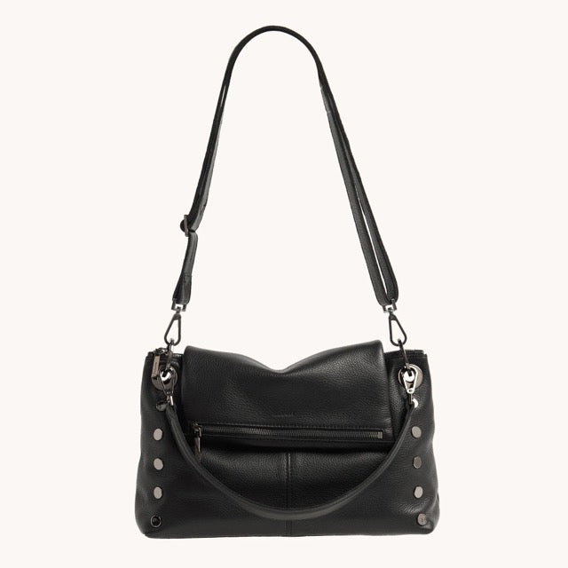 Black Hammitt VIP Grand purse with gunmetal hardware, showcasing a sleek, stylish design and elegant craftsmanship.