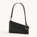 Black Hammitt Nash Pochette purse with gunmetal hardware, featuring a sleek design and compact size for stylish carrying.