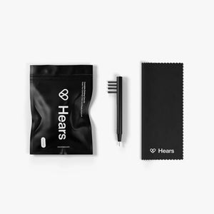 Hears earplugs cleaning kit with brushes and tools for earplug maintenance and hygiene.