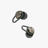 Jet black Hears high fidelity earplugs with 20dB noise reduction for comfortable hearing protection.