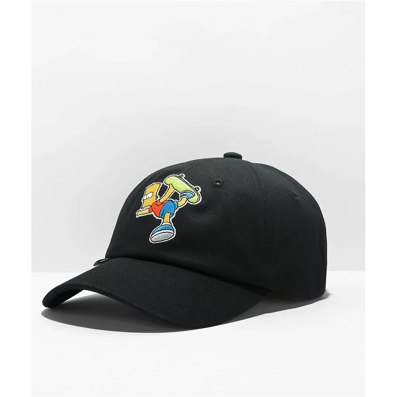 Herschel Simpsons Sylas cap, black strapback hat featuring Simpsons-themed design and logo, casual accessories for fans
