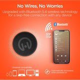 HyperGear Pocket Popper magnetic mini wireless speaker in black, showing its compact design and built-in magnetic feature.
