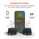 HyperGear Pocket Popper magnetic mini wireless speaker showing compact design and magnetic features on a plain background.